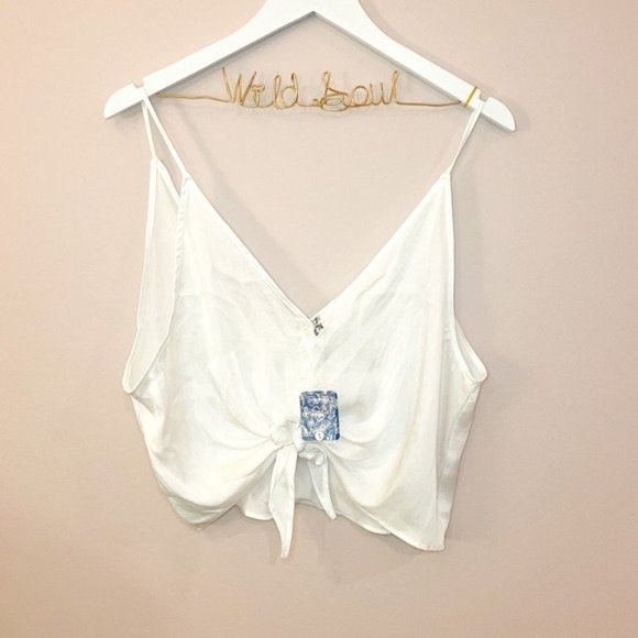 FREE PEOPLE Two Tie For You Ivory V-Neck Tank Top - NWT - Picture 5 of 5